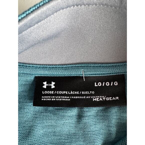Under Armor Loose 3/4 Zip Shirt Blue EUC Heat Gear - Picture 4 of 8